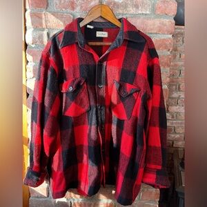 Vintage L.L.Bean Red and Black Plaid Jacket